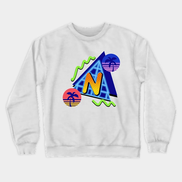 initial Letter N - 80s Synth Crewneck Sweatshirt by VixenwithStripes